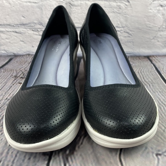 EASY SPIRIT ANTIGRAVITY Black Leather Wedges 7W - Picture 13 of 17